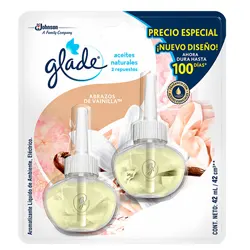 AROMATIZANTE GLADE ELECT. PLUGINS VAINILLA X 2 REPUESTOS