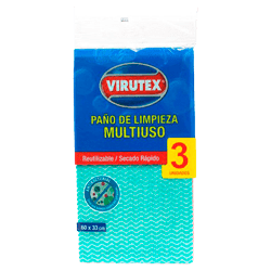 PAÑO MULTIUSO ABSORBENTE VIRUTEX X 3 UNID.