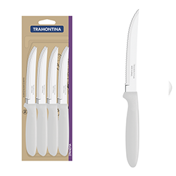 CUCHILLO P/ASADO 5" 12 UND 23360/985 TRAMONTINA BLANCO