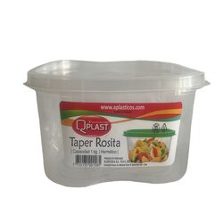 TAPER 1 KG ROSITA CUADRADO CON TAPA QPLAST