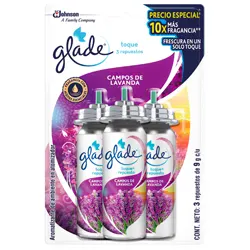 AROMATIZANTE GLADE TOQUE X3 LAVANDA REPUESTO