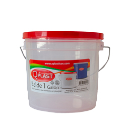 BALDE 1 GL TRANSP C/TAPA COLOR QPLAST