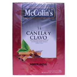 TE CANELA Y CLAVO MCCOLINS CJA 100 UNID.