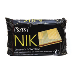 WAFER NIK CHOCOLATE 174GR SIXPACK