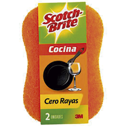 ESPONJA SCOTCH BRITE CERO RAYAS 2 EN 1 (NARANJA)