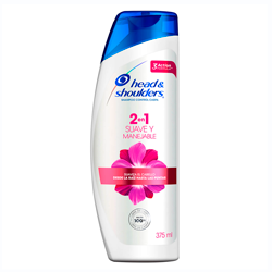 SHAMPOO H&S SUAVE Y MANEJABLE 2EN1 375ML.