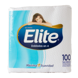 SERVILLETAS DOBLADAS #4 ELITE 100 UNID.