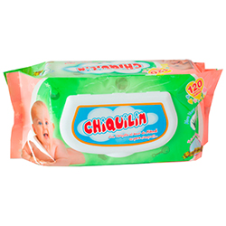 TOALLITAS HUMEDAS CHIQUILIN CON TAPA X 120 UNID